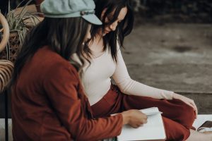 Woman witnessing, eighth key to spiritual growth, to another woman 