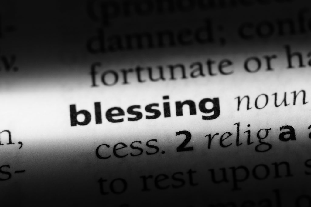 Dictionary page: word blessing.  God Provides Our Needs: A Benefit of Faith