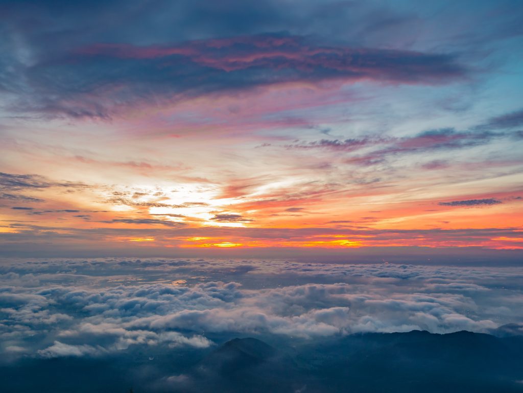 sunset above the clouds. What is Faith in the Bible?