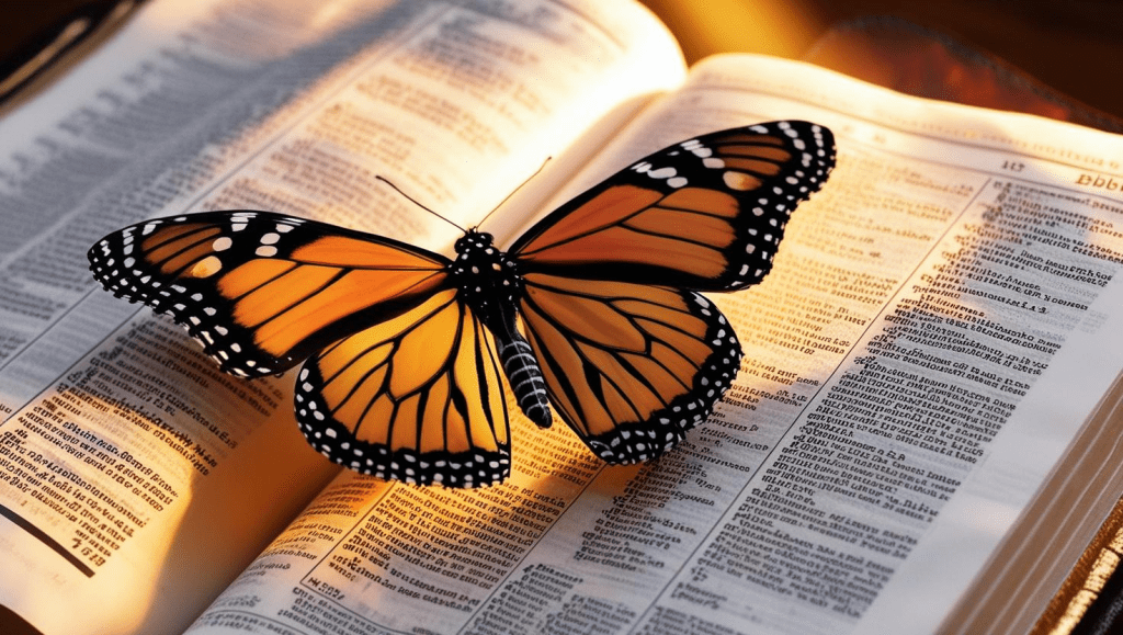 Monarch Butterly on pages of Bible.
11 Transformative Bible Verse on Submitting to God's Will
