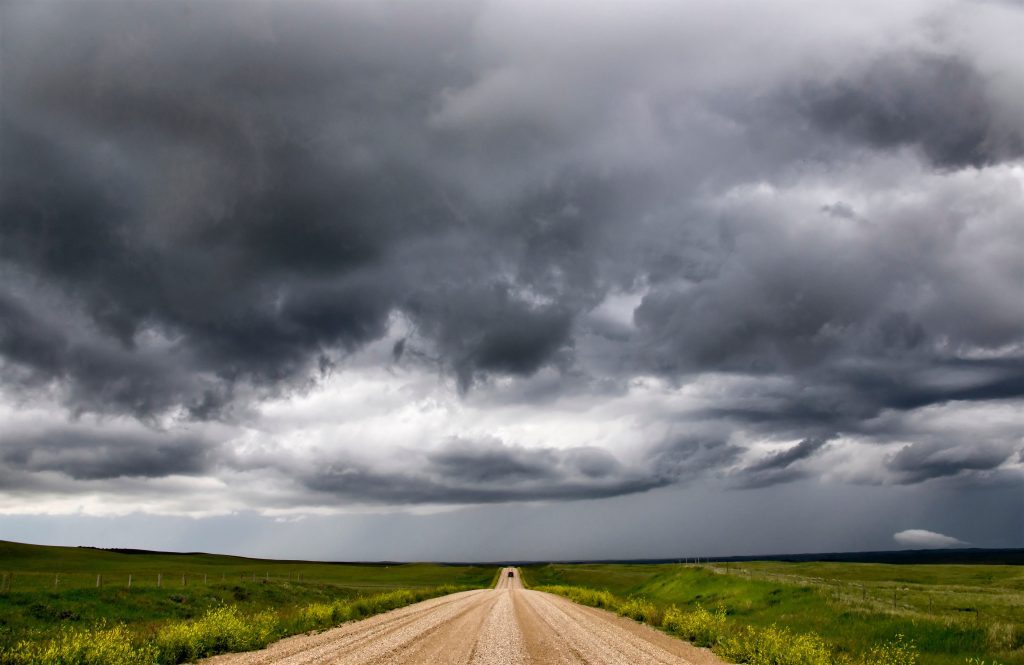 Stormy day. View of the road. How Faith Can Silence Fear in Life's Storms